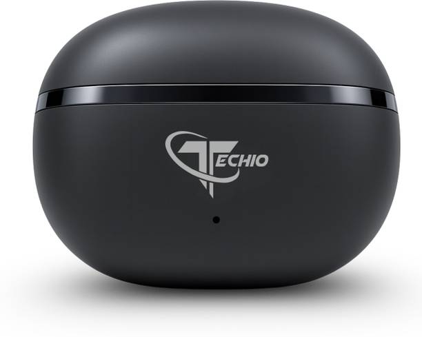 TECHIO PulseTune Earbuds, 40Hr Backup, 13mm Bass Boost, Quad-Mic Bluetooth
