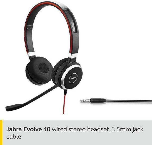 Jabra Evolve 40 UC Wired Over the Ear Headset Bluetooth Headset (Black, On the Ear) Wired Headset (Black, On the Ear)