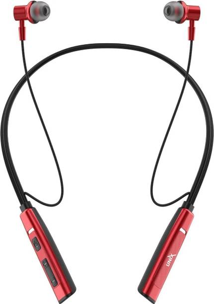 Unix Bombshell 42 Hours Playtime Fast Charging, Dual Pairing Bluetooth Neckband Bluetooth