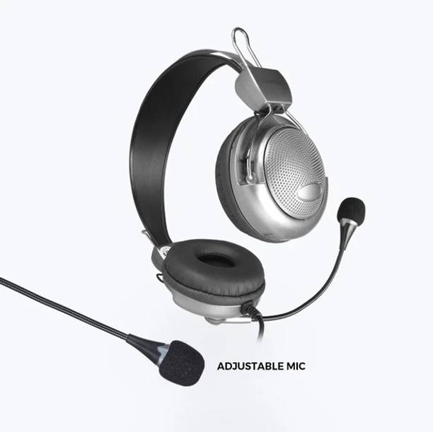 ZEBRONICS ZEB-SUPREME HEADPHONE Wired Headset  (Grey, On the Ear)