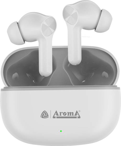 Aroma Buds T200 Lite V5.4 Upto 60Hr Playtime ENC Dual Paring Fast Charging, Heavy Bass Bluetooth