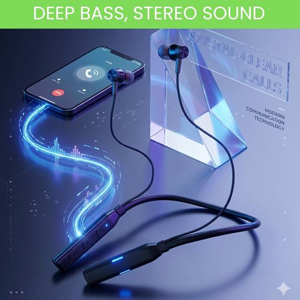 SACRO Candy Wireless Bluetooth Neckband Earphone With Deep Bass, Long Battery LifeQ455 Bluetooth