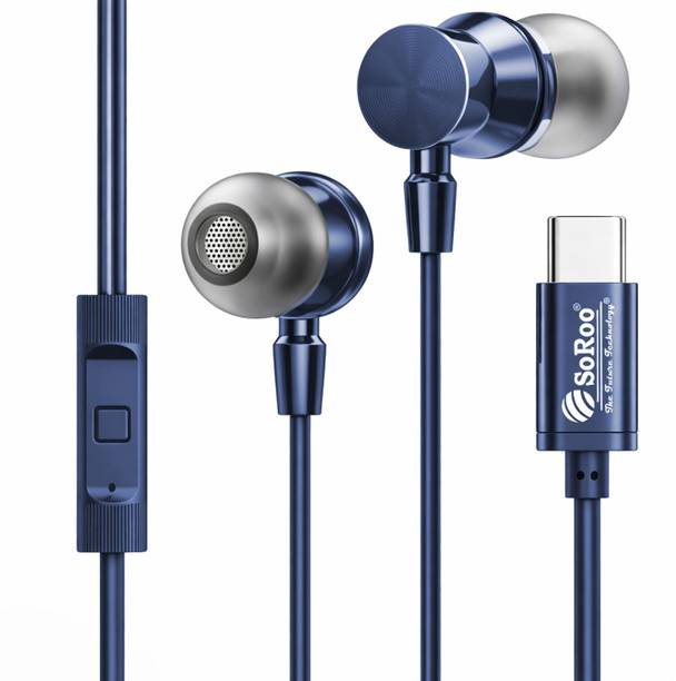 Soroo Future Type-C Wired Earphones with HD Sound, In-Line Mic & Tangle-Free Magnetic Earbud Wired