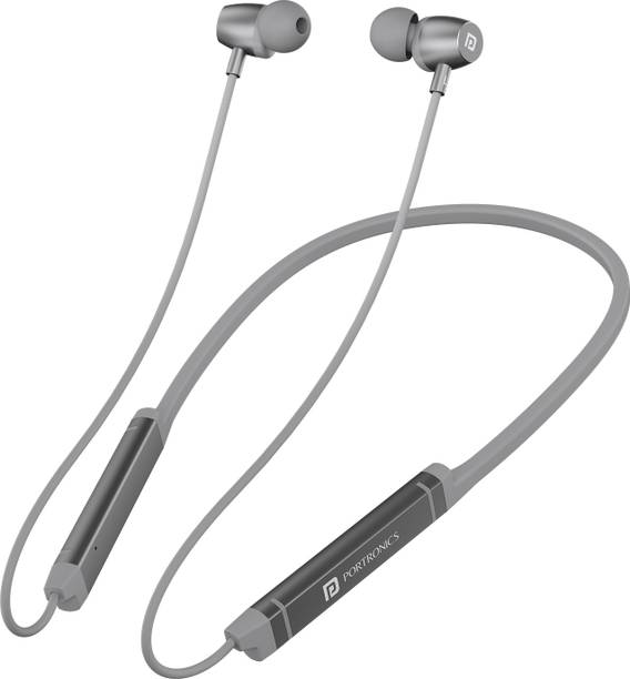 Portronics Harmonics Z9 Bluetooth Neckband With Mic,40Hrs Playtime,Metal Finish,BT 5.3V Bluetooth