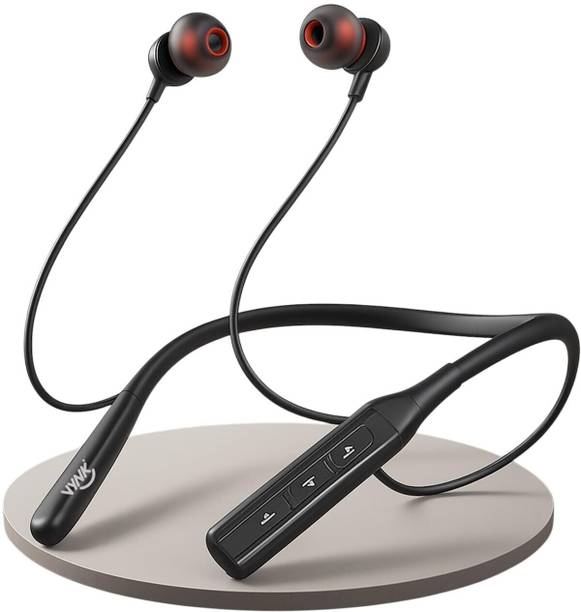 Vynk Onyx Neckband | 30H Playtime, 10mm Driver, BT 5.2, IPX5 Waterproof, Fast Charge" Bluetooth