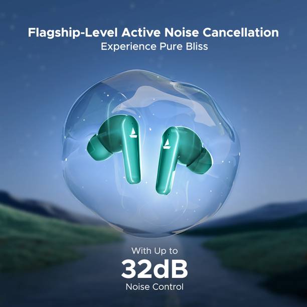 boAt Airdopes 131 Elite ANC w/ 60 HRS Playback, ANC, 13mm Drivers & Transparency Mode Bluetooth Headset  (Active Teal, True Wireless)