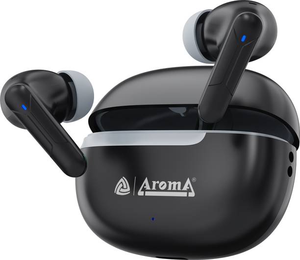 Aroma TWS6 V5.4 Upto 60Hr Playtime*, ENC, Dual Paring, Fast Charging, Heavy Bass Bluetooth