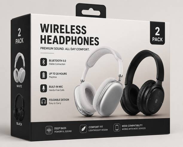 KAYCEEE Wireless Over-Ear Headphones Pack of 2 Bluetooth