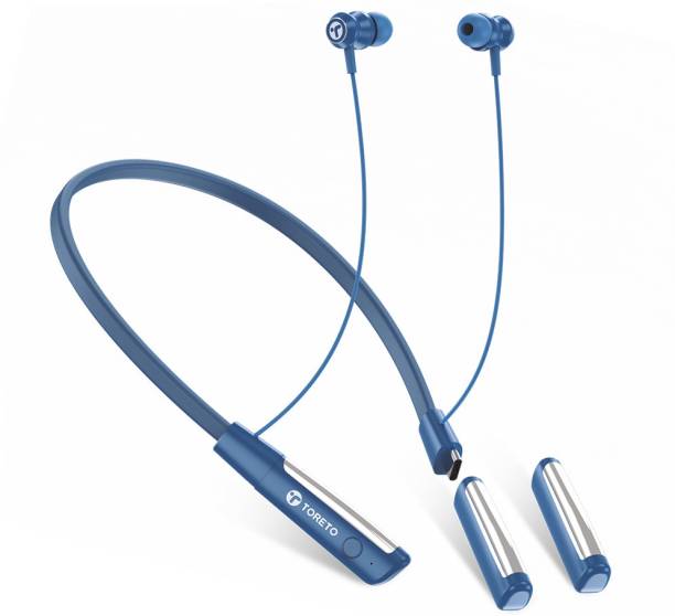 Toreto Tune Ease Detacheble Dual Battery Wireless earphone Neckband 300Hr Playtime Bluetooth Headset