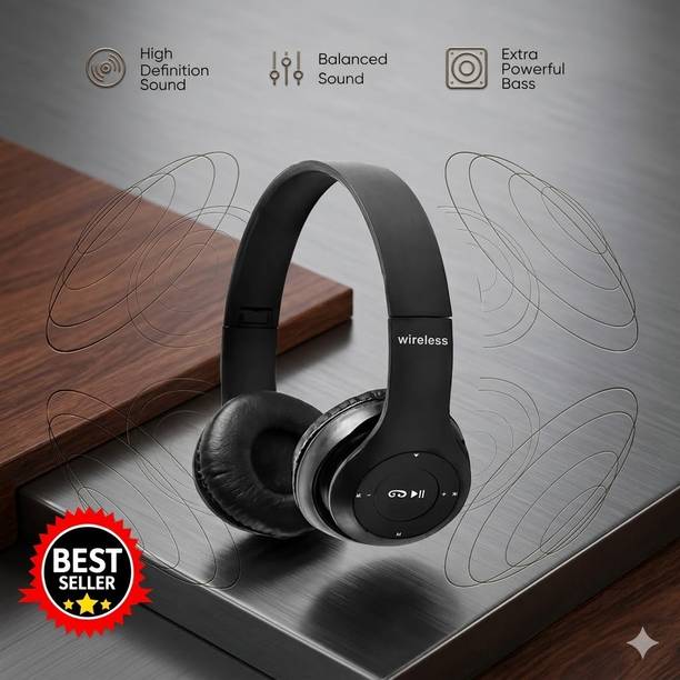 Worricow Deep Bass Headphones with Stereo SD Card Support Bluetooth Headset Bluetooth Bluetooth