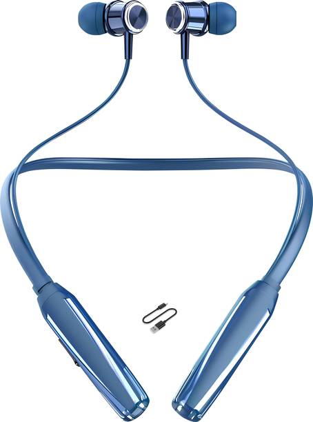 CARRON CH-45 48 Hour Playtime Wireless Headphone Neckband Earphone (BIue7) Bluetooth