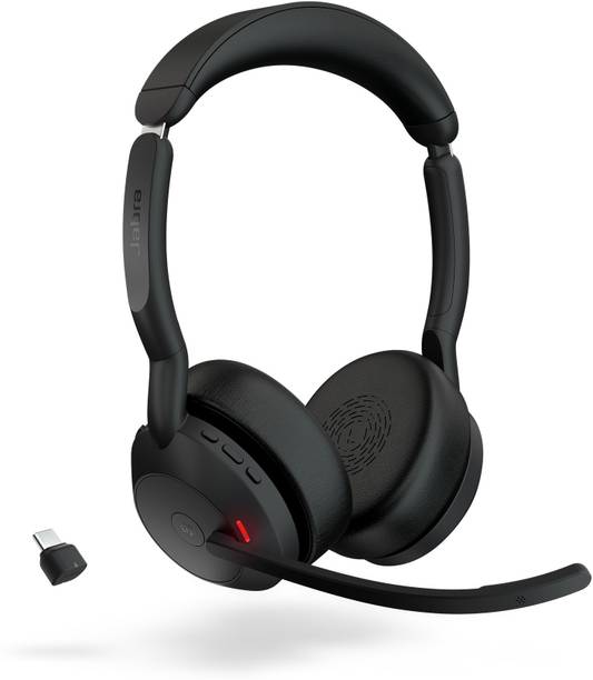 JABRA Evolve2 55 MS Teams Wireless Headset with ANC, USB-C, Black Bluetooth