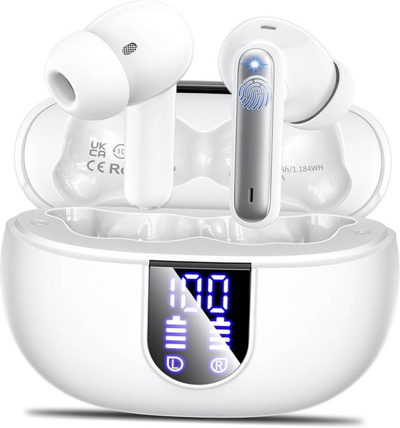 snowbudy SB895 with 25dB ANC,12.4mm Dynamic Bass Drivers,48Hrs Playback, BT5.4, IP55-4 Bluetooth Gaming