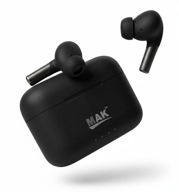 MAK Airdopes 155 Wireless Earbuds with Active Noise Cancellation, 55 Hours Playtime Bluetooth