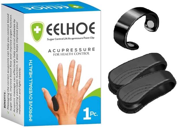 acuwellness Sugar & Blood Pressure Control Ring and LI4 Acupressure Clip – Magnetic Therapy Combo Pack – 1pc+1pc Sugar Control Ring Massager