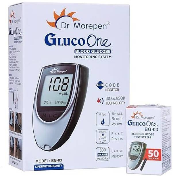 Dr. Morepen BG-03 Blood Glucose Monitor Glucometer with 50 Glucometer Strips Glucometer