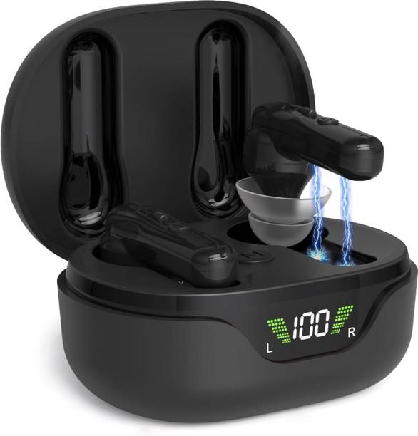 Balson Rechargeable Digital Hearing Aid Machine for Old Age Digital Hearing Amplifiers Device for Seniors with Portal Charging Case with Power Display CIC Hearing Aid