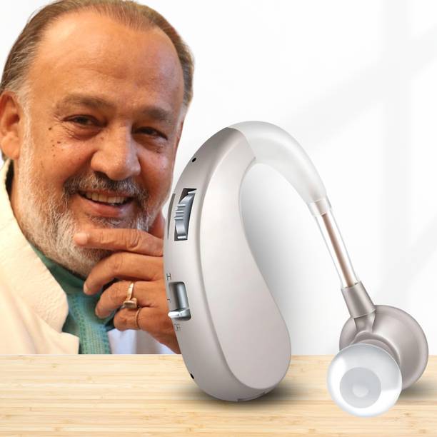 Aika AV-8202 Behind The Ear Smart Features Digital Rechargeable Hearing Aid Machine for seniors with Auto Noise Cancellation Features Behind the Ear Hearing Aid