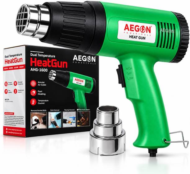 AEGON AHG-1600 Heat Gun - Dual-Speed, Variable Temp (180°C - 630°C) For DIY, Crafts, 1600 W Heat Gun