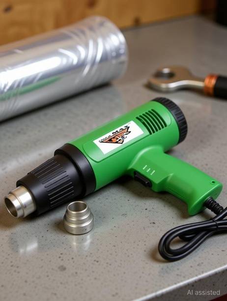 Tiger MAX With Nozzle Accessory Heavy duty Electric Heat gun with copper element 1500 Watts Hot Air Gun Heat Gun 1500W for Shrink Wrap, Thawing Frozen Water Pipes (Green And Black) 1500 W Heat Gun