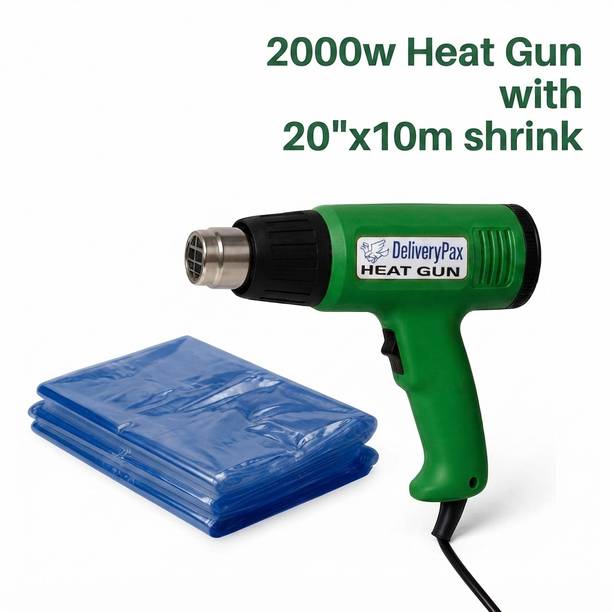 DELIVERYPAX Hot Air Gun Machine with Shrink 20inch x 10m for Packing & Wrapping, 2000 W Heat Gun