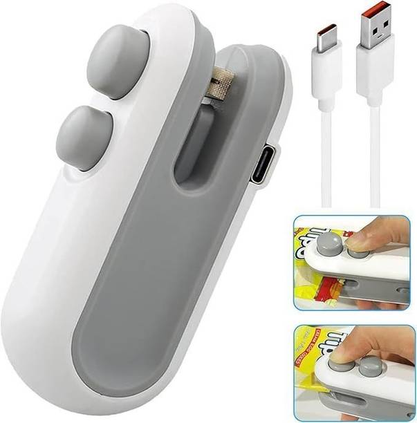 SHIVAAI ENTERPRISES Portable Mini Sealing Machine 2 in 1 USB Rechargeable Magnetic Bag Sealer Hand Held Heat Sealer