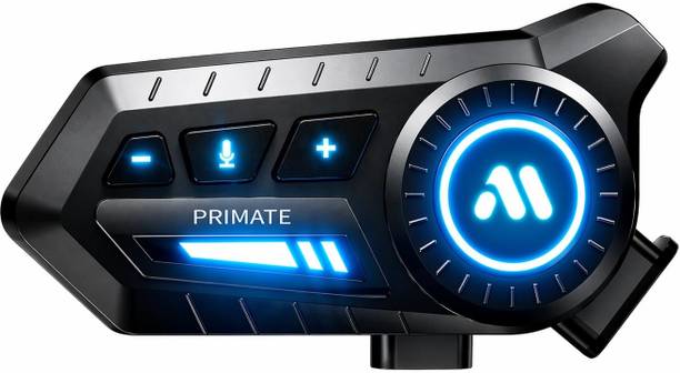 Primate Motorcycle Bluetooth Helmet Headset with Dual Phone Pairing, IP67 Waterproof Helmet bluetooth device with Voice Assist, ANC, Earphone, Hands Free Calling, GPS Navigation, Microphone