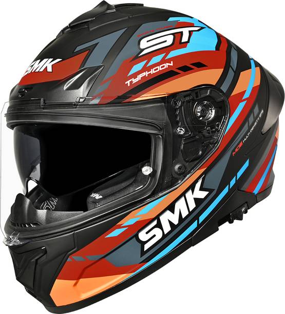 SMK Typhoon Sports Tourer ISI, DOT & ECE 06 Certified Helmet with Dual Visor Motorbike Helmet