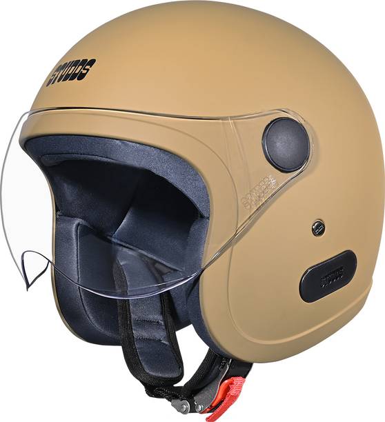 STUDDS Jet Open Face ISI Certified Helmet with Chopper Visor Motorbike Helmet
