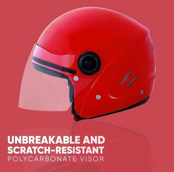 Racing-1 Track ISI Certified Open Face Helmet for Men & Women Motorbike Helmet