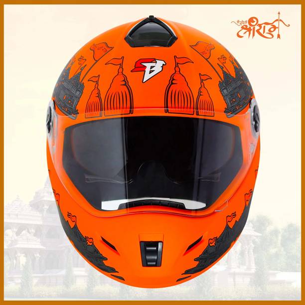 Steelbird SBH-34 Jai Shree Ram Reflective ISI Certified Full Face Graphic Helmet Motorbike Helmet
