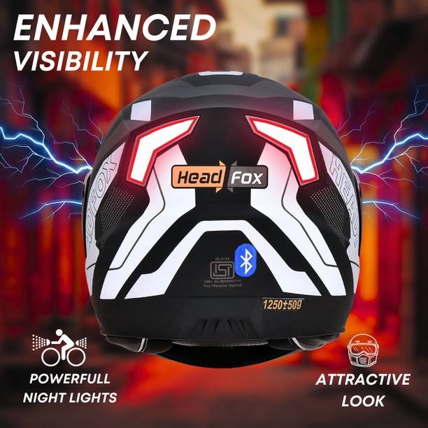 HEADFOX N2 Air 7 Smart Bluetooth Waterproof | Music | GPS | Calls | Voice Asst. Road DV Motorbike Helmet