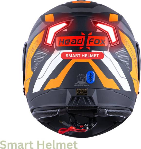 HEADFOX N2 Air 7 Smart Bluetooth Calls | Music | GPS | Waterproof | Voice Asst. Road DV Motorbike Helmet