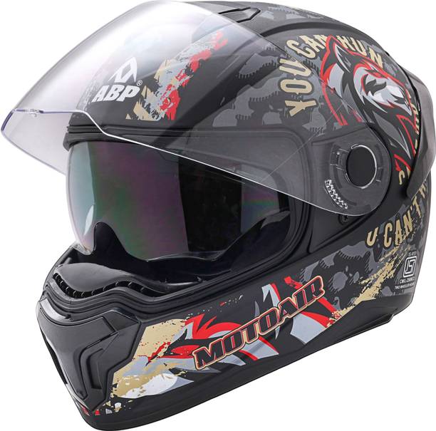 ABP MOTO AIR ISI & DOT Certified Full Face Helmet with Dual Visor | D 12 | Motorbike Helmet