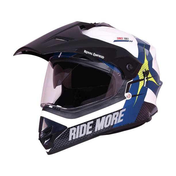 ROYAL ENFIELD Throttle Kinetic Dual Sport Helmet with Graphics | ISI & DOT | For Men & Women Motorbike Helmet