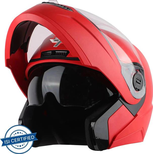 Steelbird SBA-7 Wings ISI Certified Flip-Up for Men and Women Motorbike Helmet