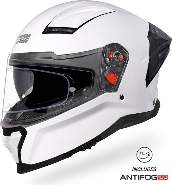 STUDDS Helios Full Face ISI and DOT Certified Helmet with Antifog 100 Lens Motorbike Helmet