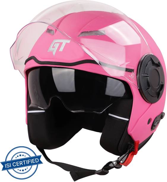 Steelbird GT Dashing ISI Certified Open Face Helmet for Men & Women with Inner Sun Shield Motorbike Helmet
