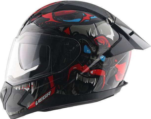 VEGA Rapid Mandy Monkey DV with Spoiler and Extra Smoke Visor Motorbike Helmet