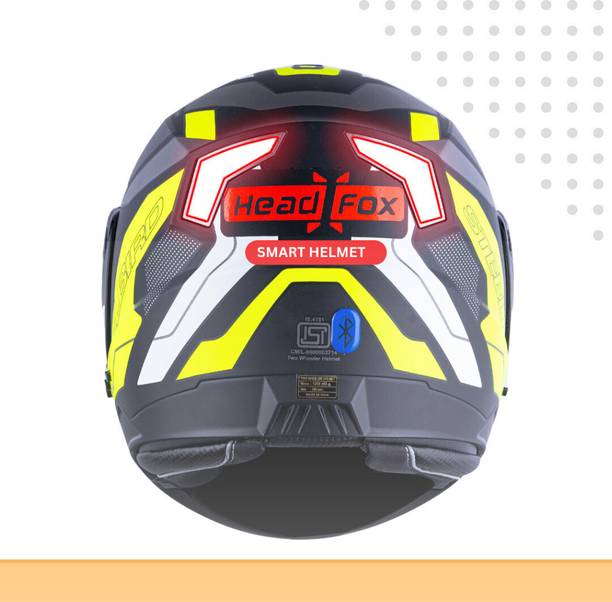 HEADFOX N2 Air 7 Smart Bluetooth Music | Calls | GPS | Waterproof | Voice Asst. Road DV Motorbike Helmet
