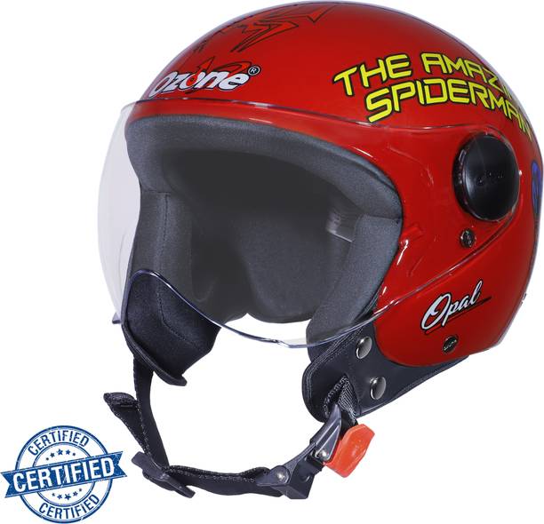 OZONE Opal-Hello-Spider Men-001-Helmet-Red-Decore Motorbike Helmet