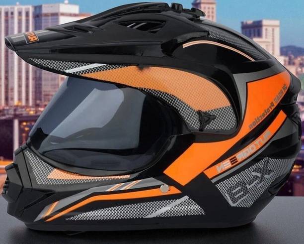 RACING X8 With Pc Visor ABS Material Motocross (NN-1) Motorbike Helmet