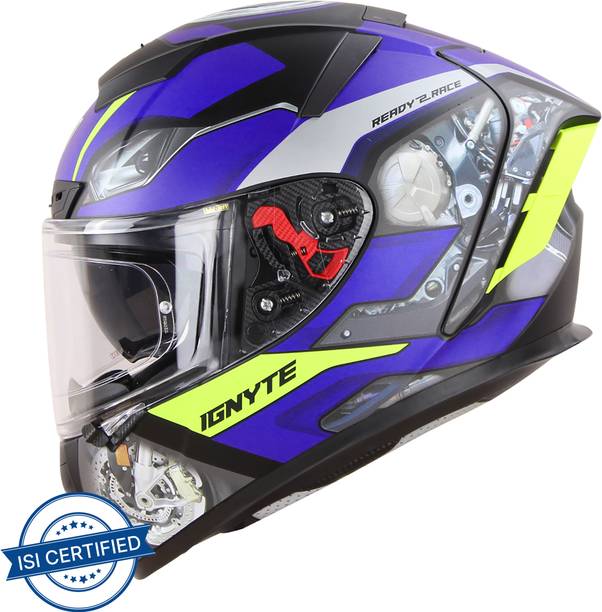 IGNYTE IGN-4 Machine ISI/DOT Certified Double Visor Full Face Graphic Helmet Motorbike Helmet