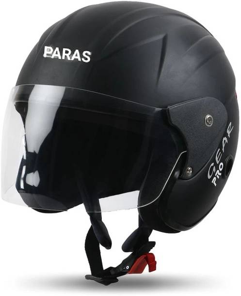 Paras Open Face Motorbike Scotty Safety ISI Certified Helmet Black Motorbike Helmet
