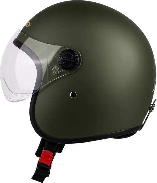 Steelbird SBH-54 Retro ISI Certified Open Face Helmet for Men and Women Motorbike Helmet