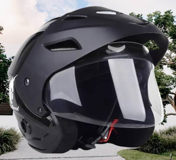 Lxt Black_Nano_Half_face_Helmet_with ISI Certified_BK_34 Motorbike Helmet