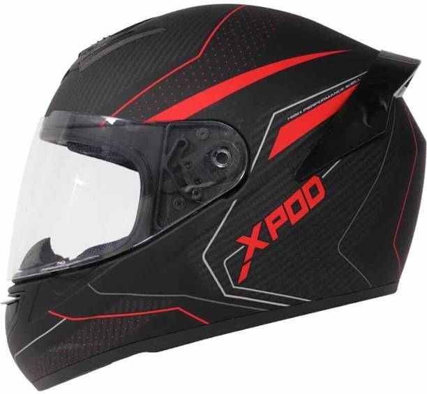 तवस XPOD Aerodynamic ISI DOT Certified, Ultrawide Visor, Quick Release Strap मोटरबाइक हेलमेट
