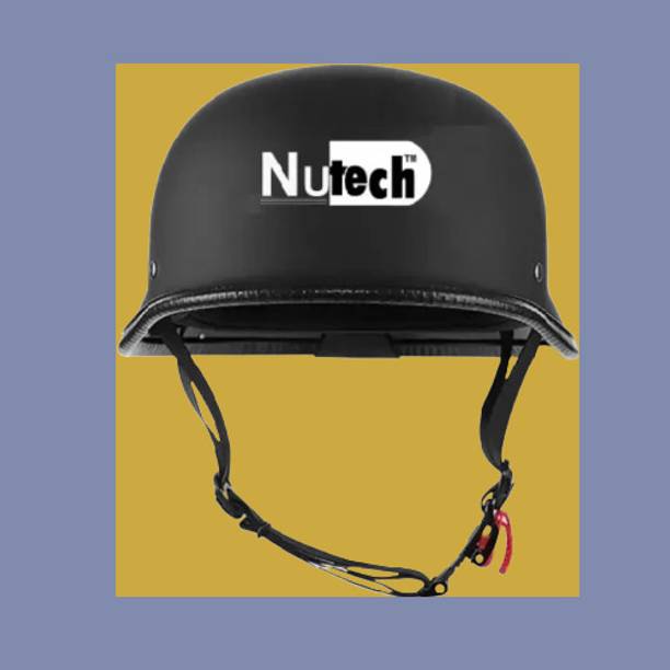 Nutech NU-TECH German Retro Open Face Helmet Black Motorbike Helmet