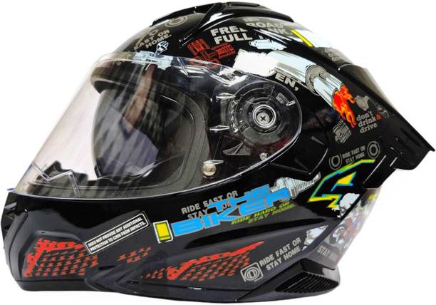 4U SUPREME SUPER B DX Full Face ISI Marked ABS with Unbreakable Dual Visor Motorbike Helmet