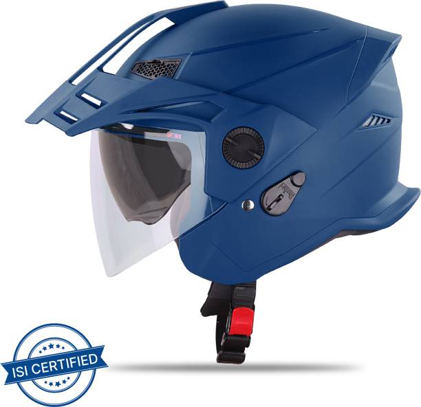 Steelbird SBH-23 GT Plus Open Face ISI Certified Helmet with Inner Sun Shield Motorbike Helmet